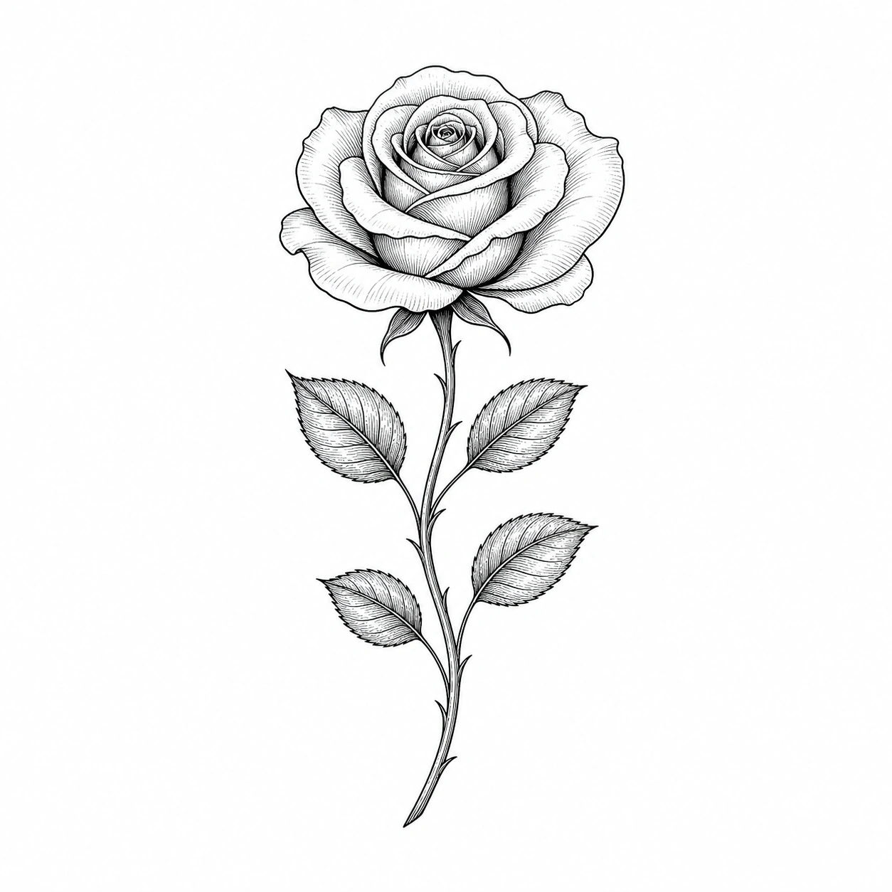 Botanical rose stencil